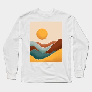 Modern Earthy Tones Mountains 36 Long Sleeve T-Shirt